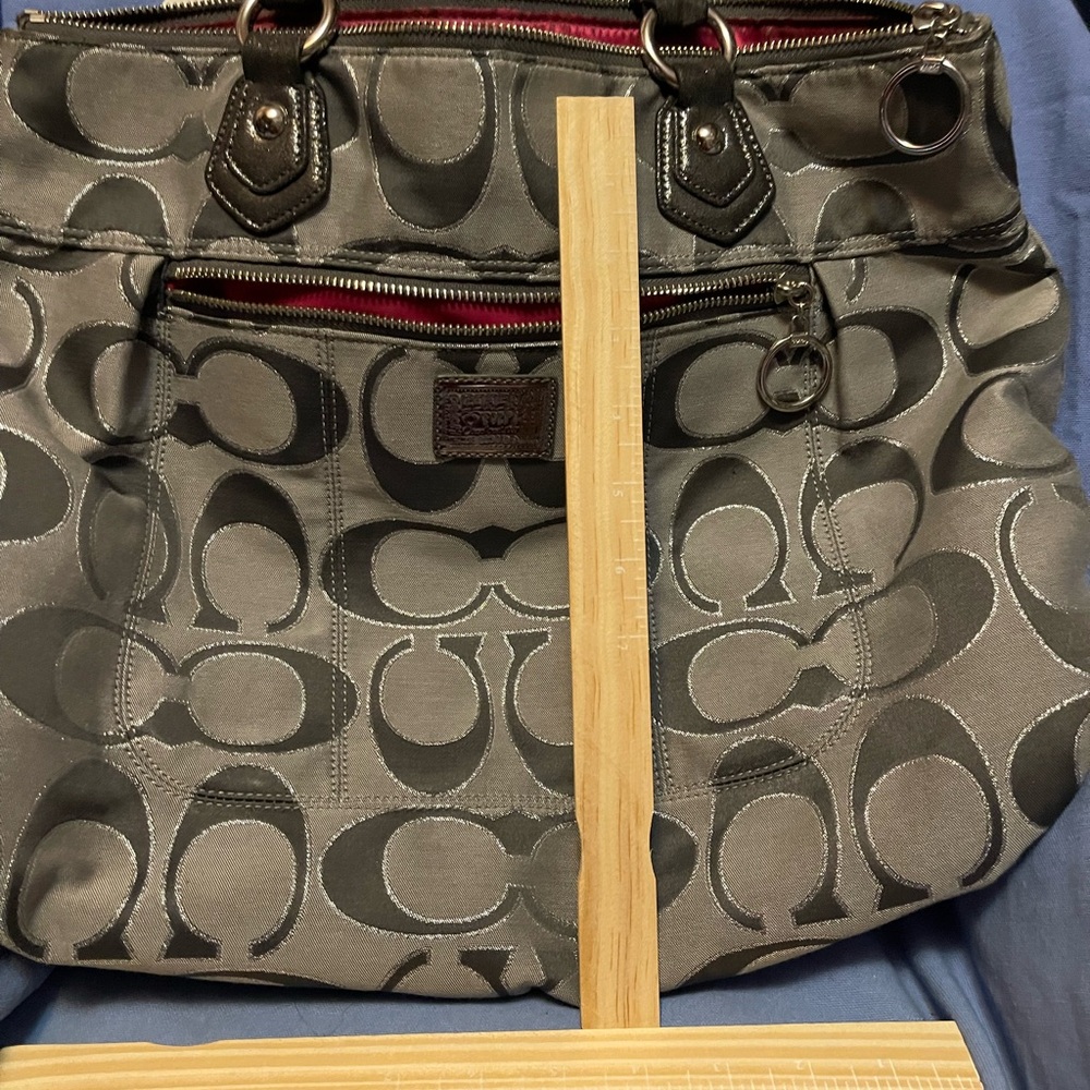 Coach Gray Signature Shoulder Bag
